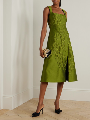 Emilia Wickstead Pinah floral cloqué midi dress