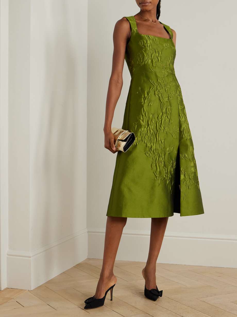 pinah floral cloqué midi dress