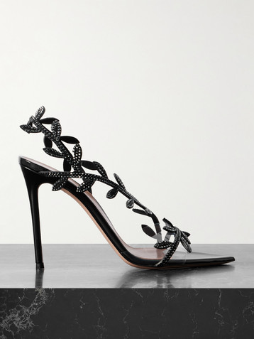 GIANVITO ROSSI Flavia crystal-embellished leather and PVC sandals