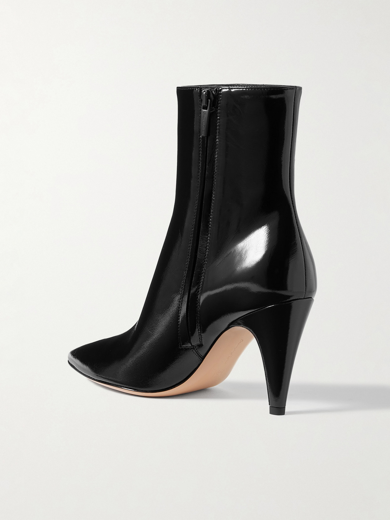 Gianvito Rossi 80 Glossed-leather Ankle Boots In Black
