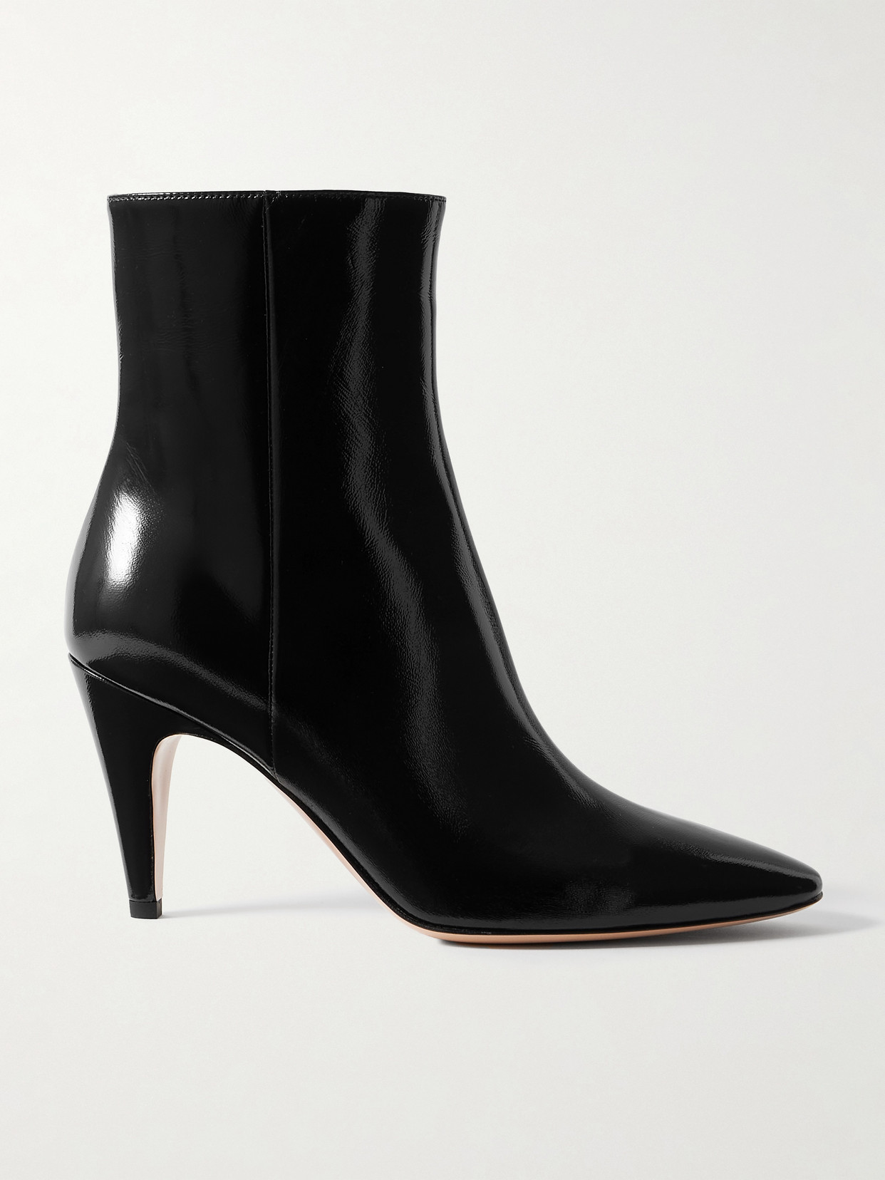 Gianvito Rossi 80 Glossed-leather Ankle Boots In Black