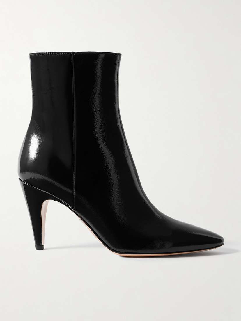 Gianvito Rossi Amelia 80 Glossed-leather Ankle Boots