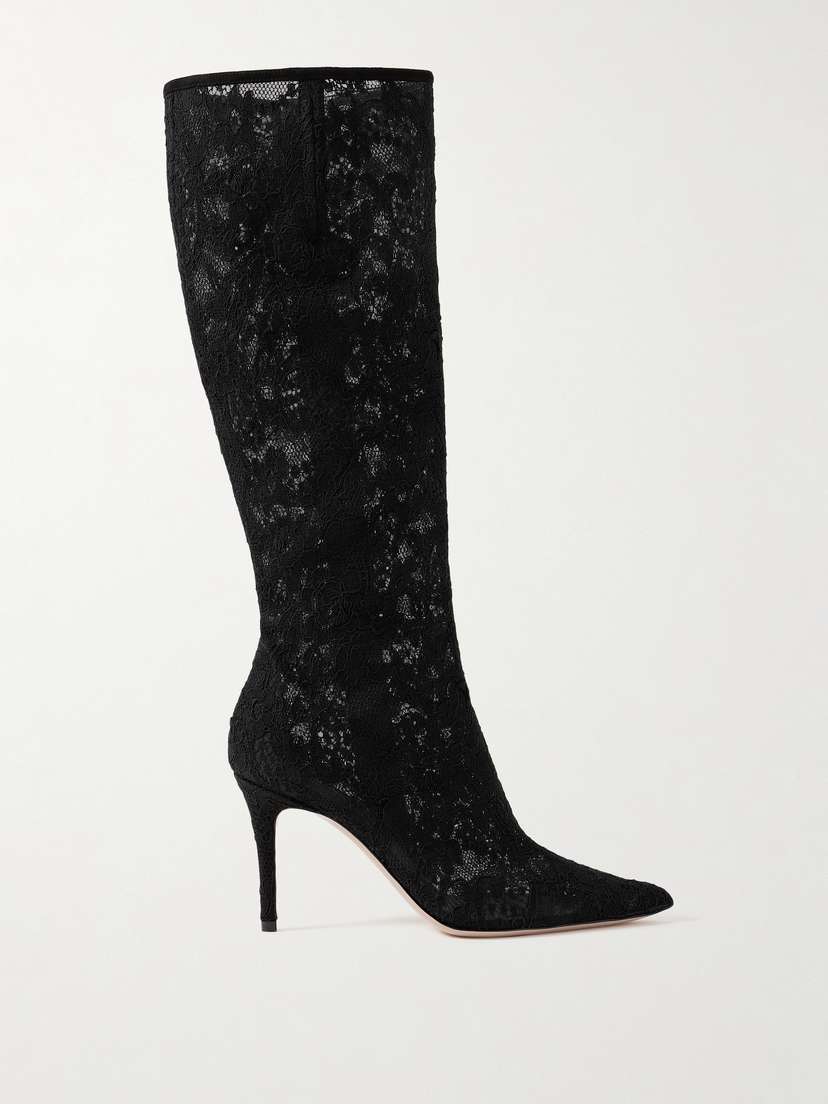 Gianvito Rossi Claudia 85 Corded Lace Knee Boots