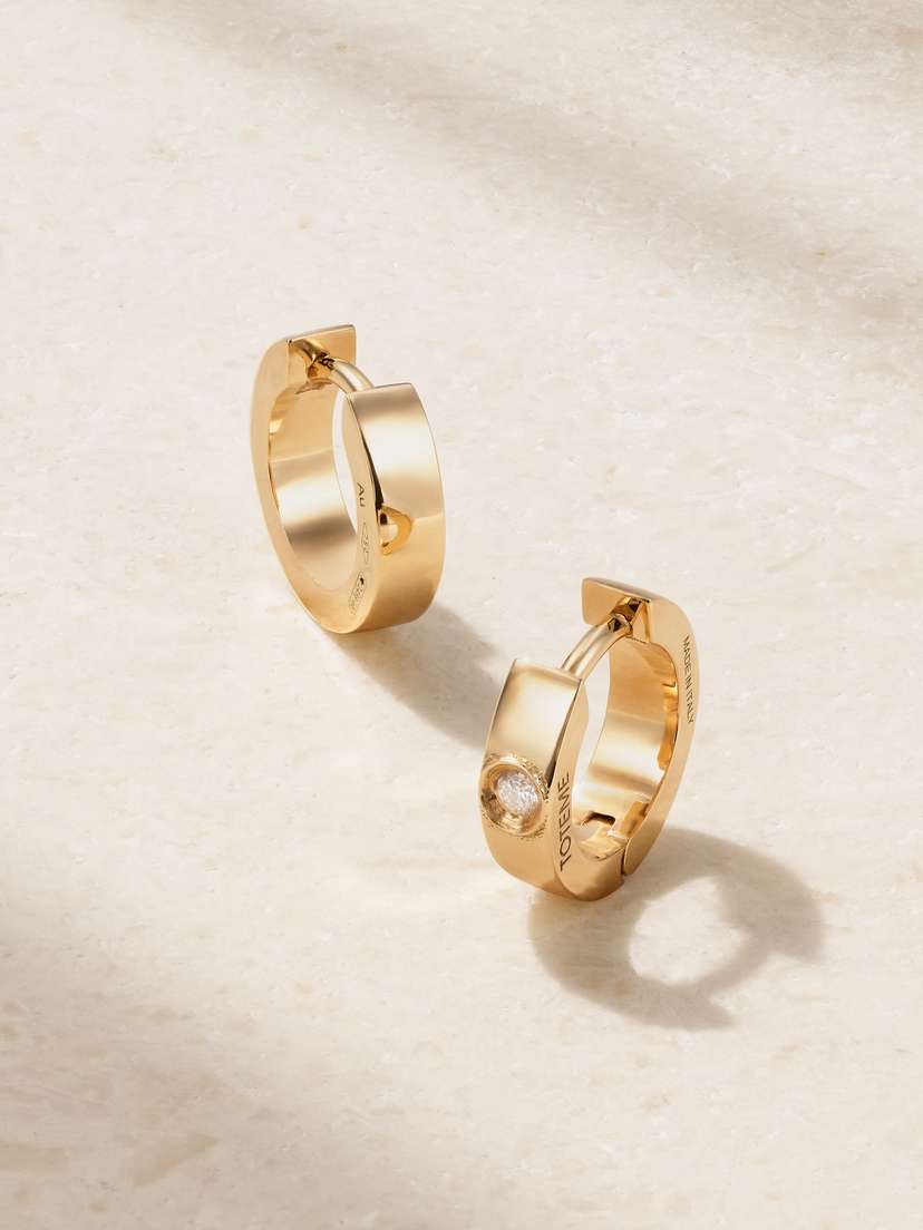 TOTEME 18-karat Gold Diamond Hoop Earrings