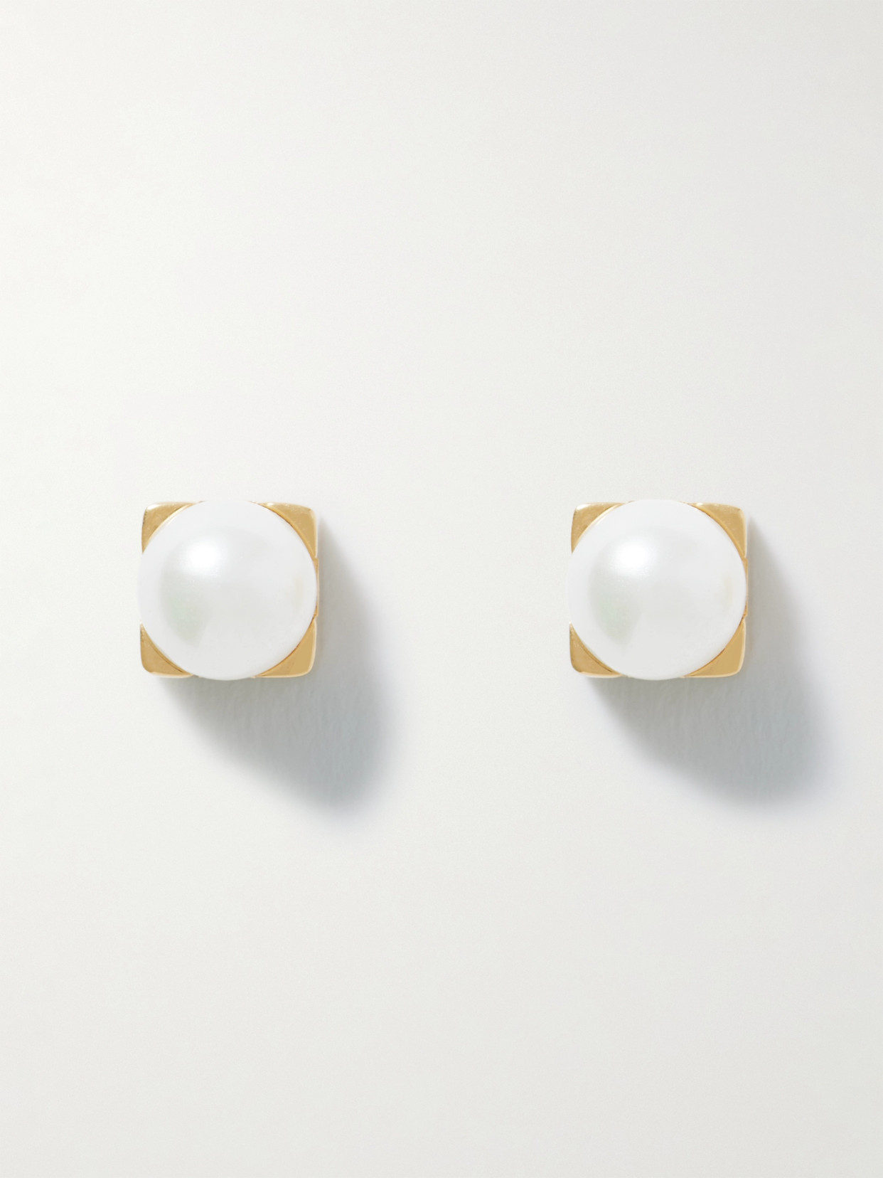 Totême Gold-tone Faux Pearl Earrings In White