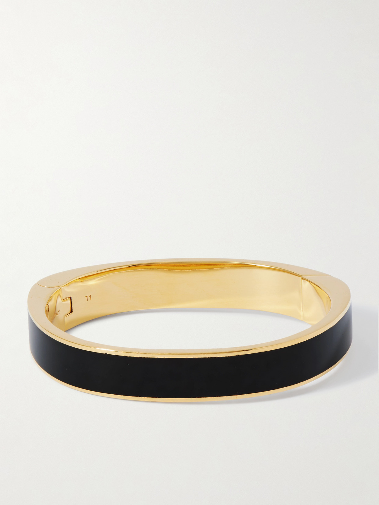 Totême Signature Gold-tone And Enamel Bracelet In Black