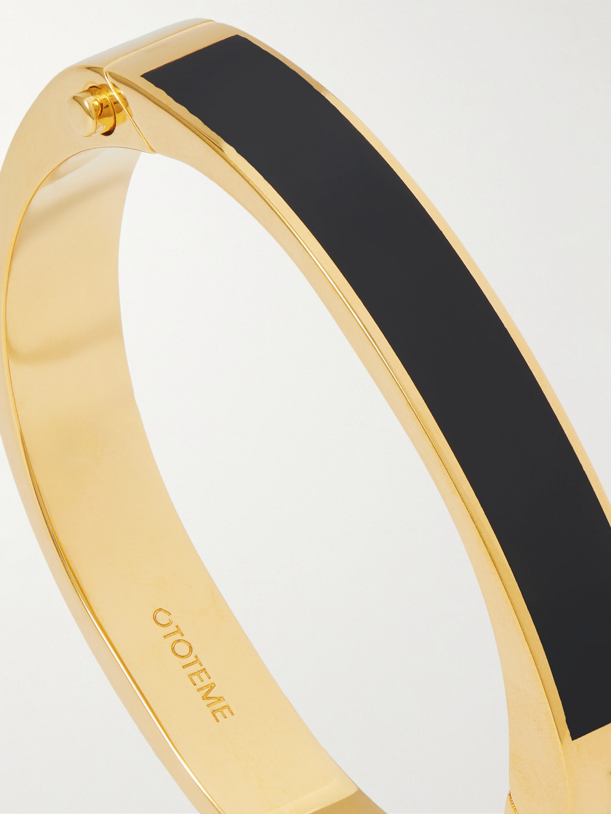 Totême Signature Gold-tone And Enamel Bracelet In Black