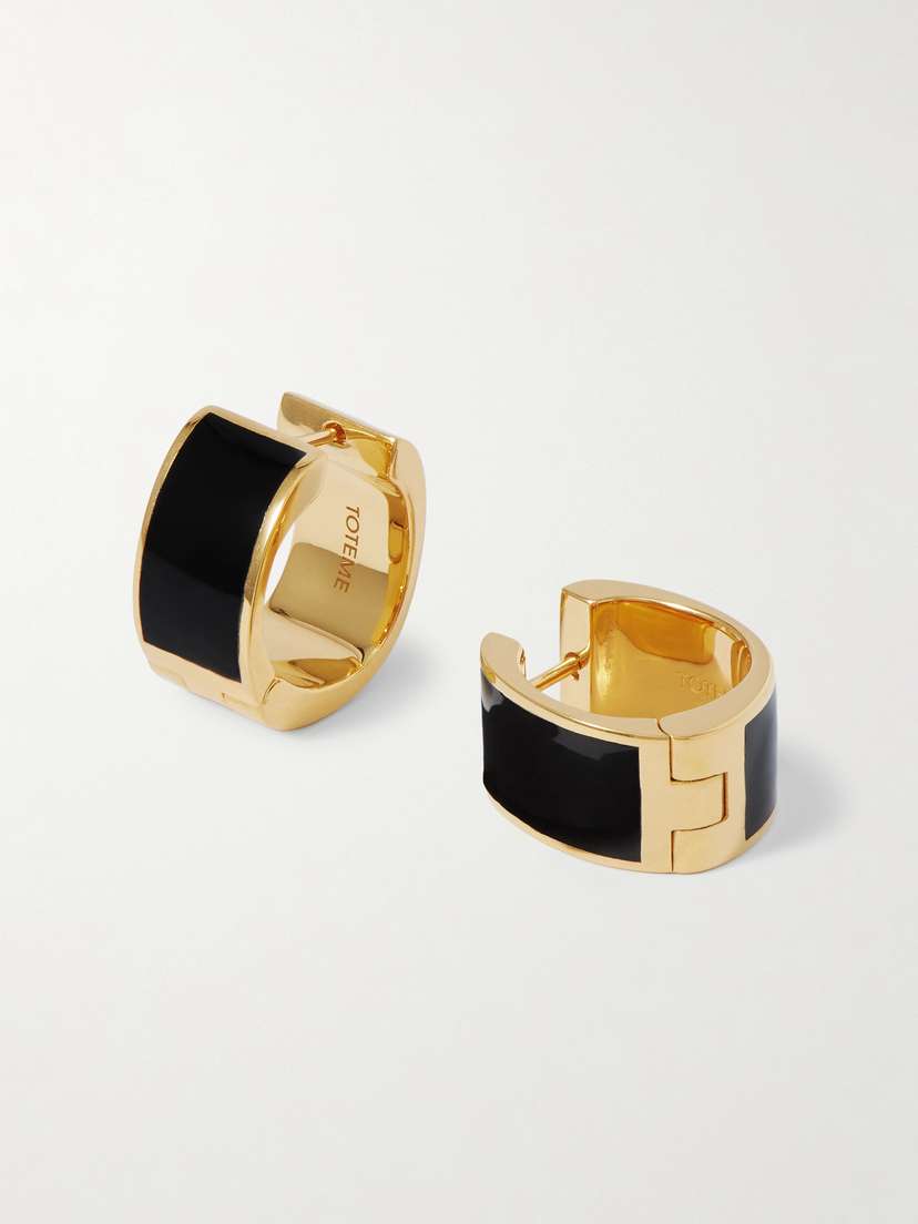 TOTEME Gold-tone And Enamel Hoop Earrings