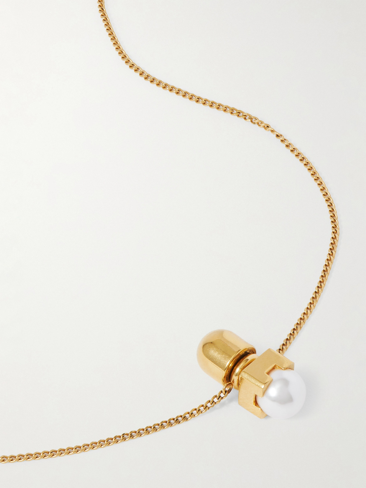 Totême Gold-tone And Faux Pearl Necklace In White