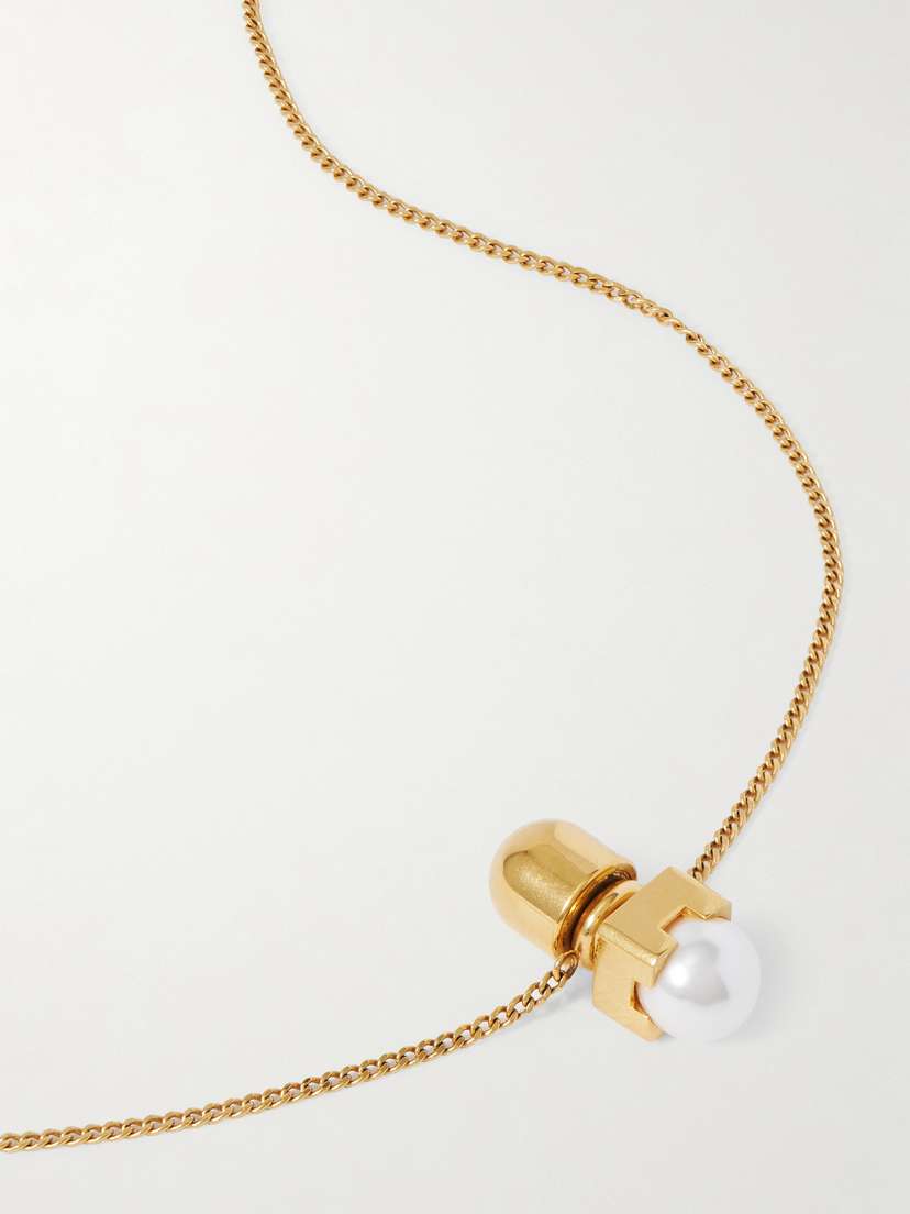 TOTEME Gold-tone And Faux Pearl Necklace