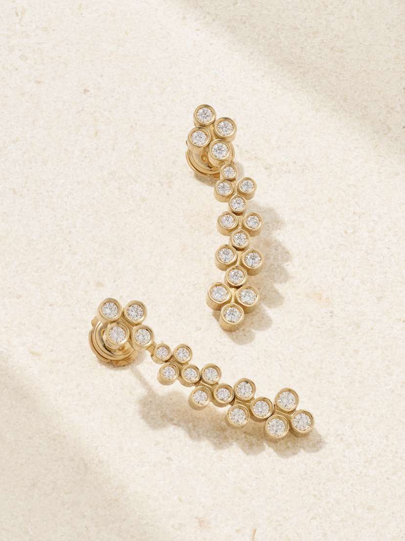 Viltier Cascade 18-karat Gold Diamond Earrings