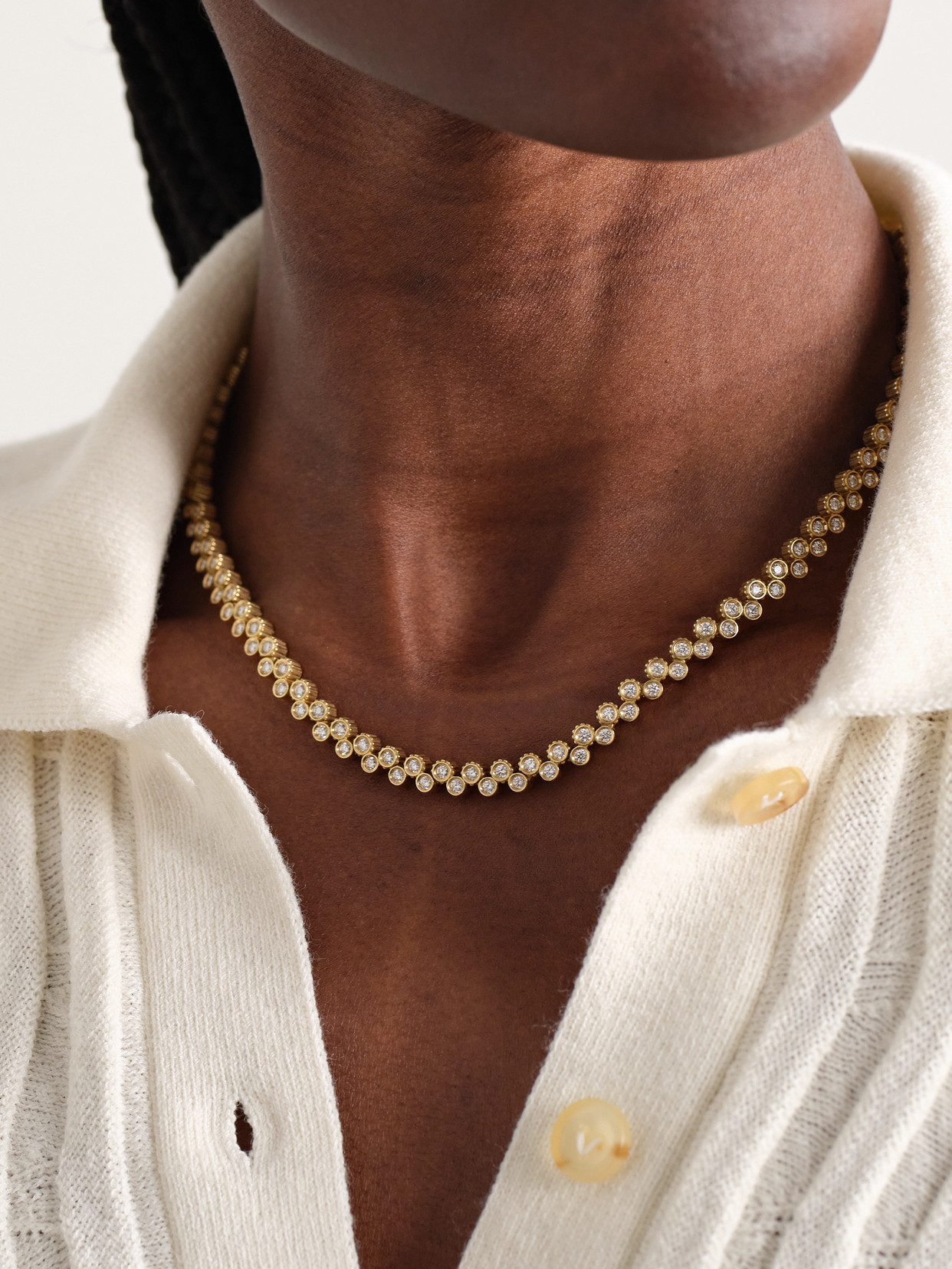 Viltier Clique Riviere 18-karat Gold Diamond Necklace In Gold