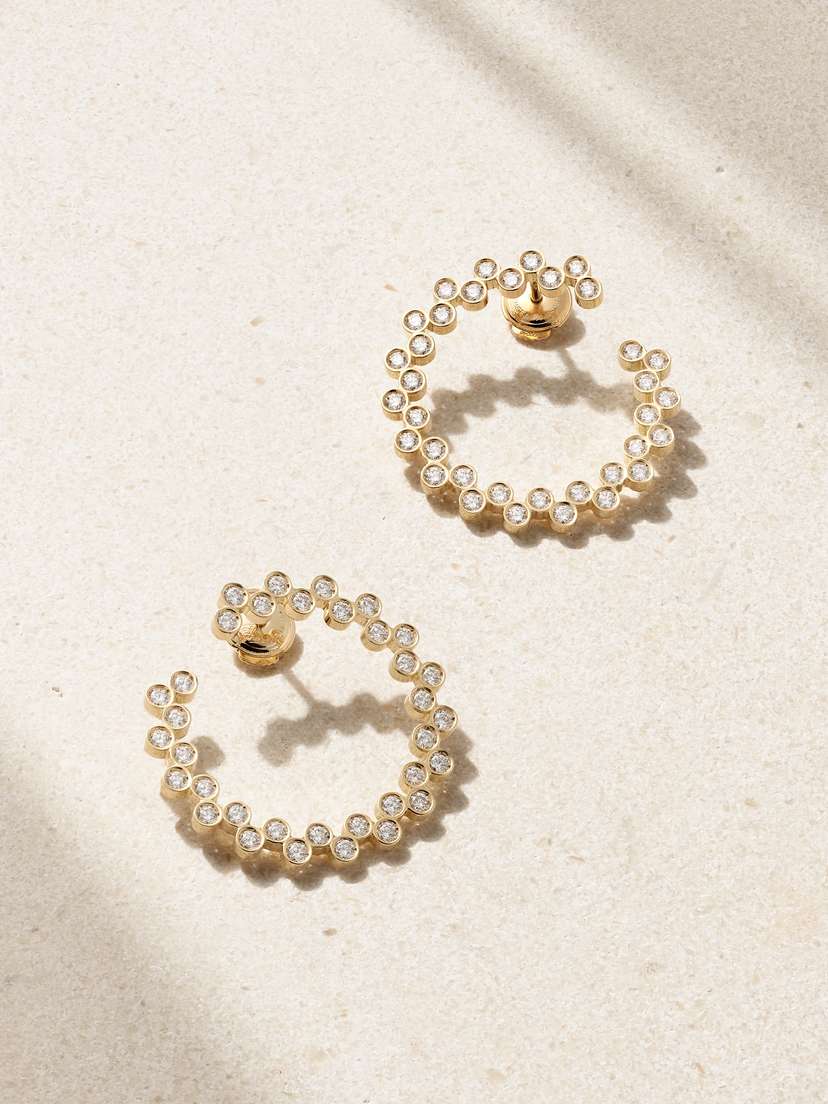 Viltier Medium Twist 18-karat Gold Diamond Earrings