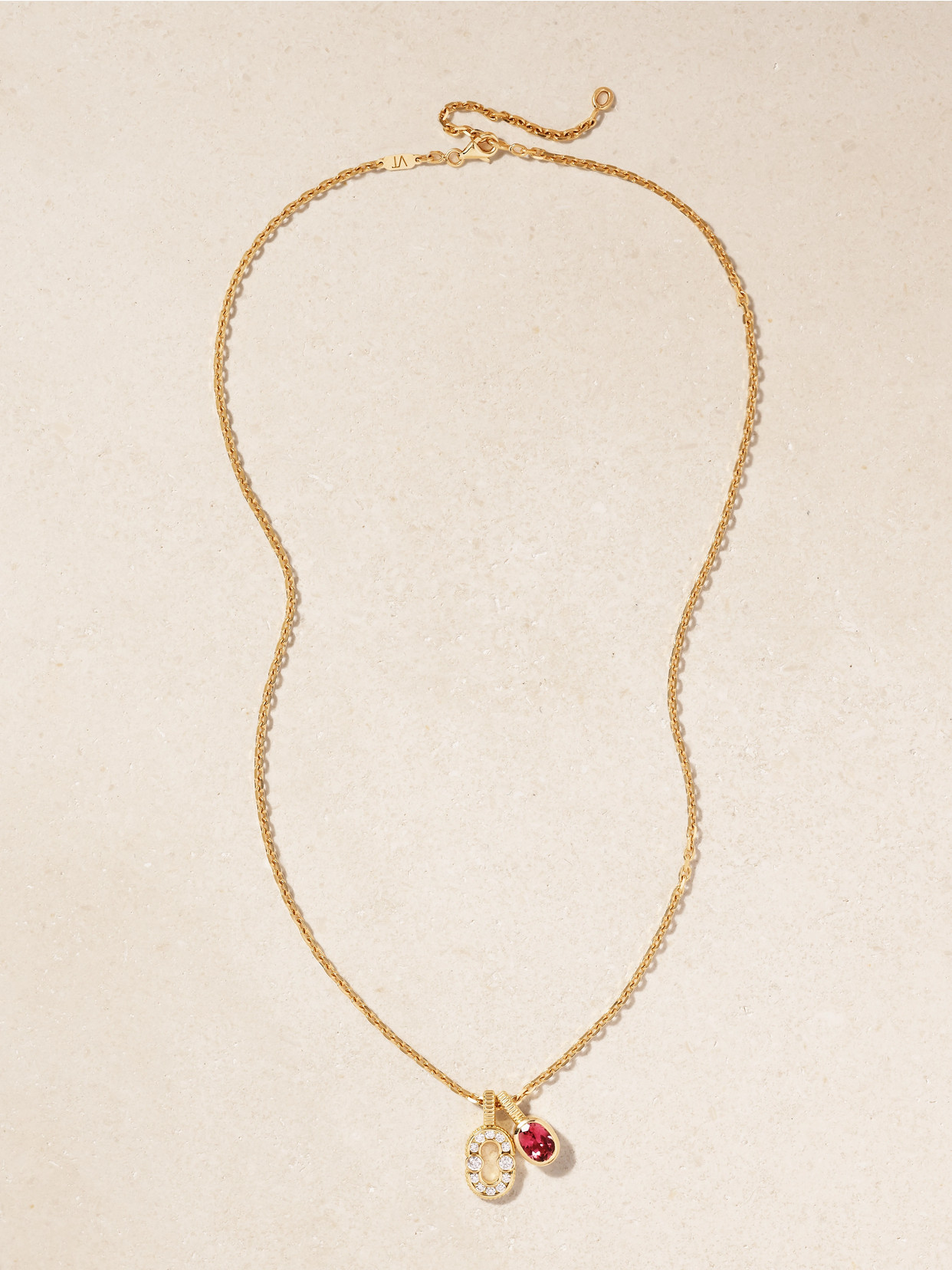 Viltier Magnetic Set 18-karat Gold, Tourmaline And Diamond Necklace In Gold