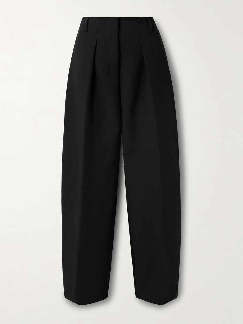 Jacquemus Ovalo Pleated Woven Tapered Pants