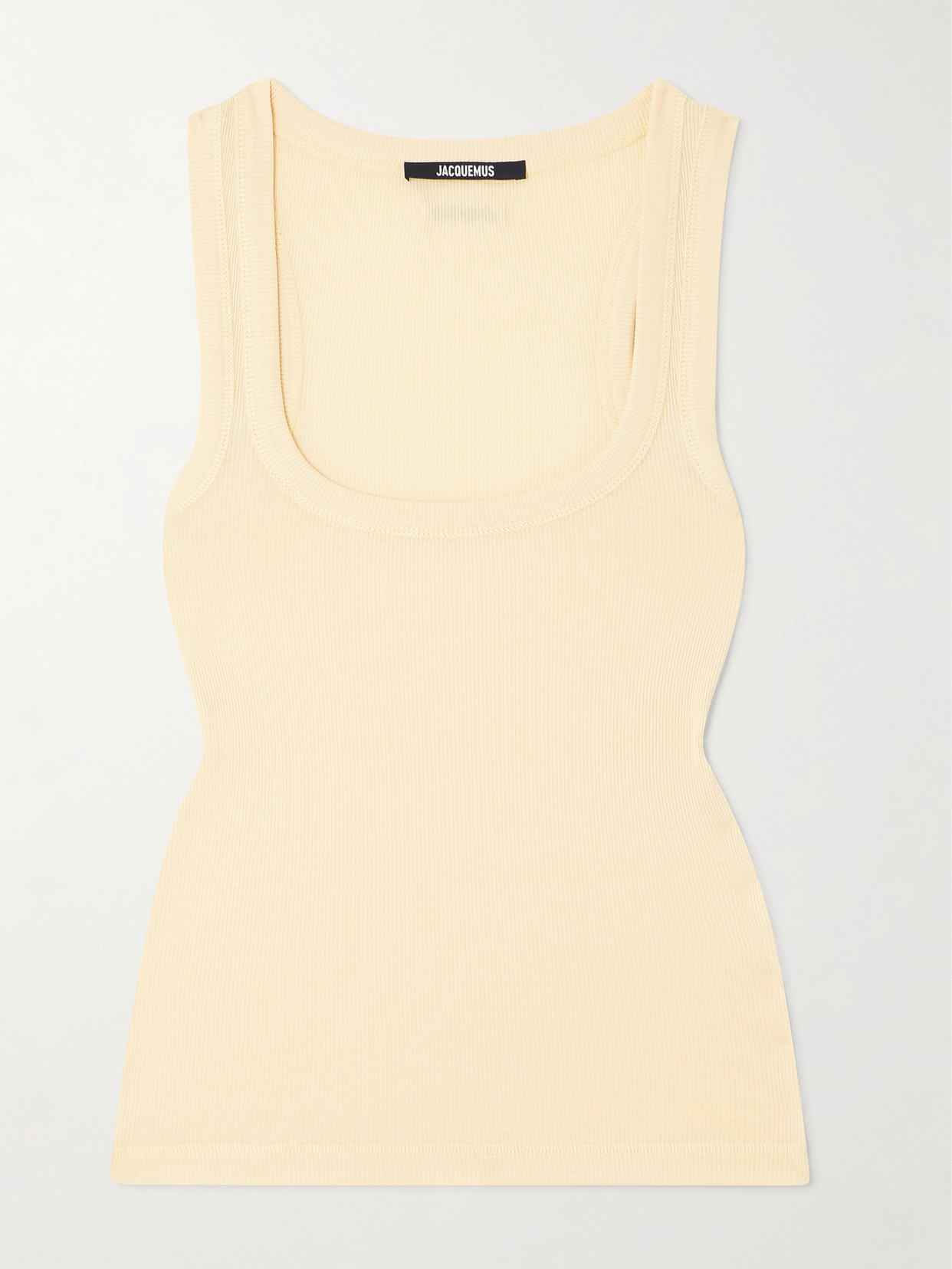 Jacquemus Ribbed Cotton-jersey Tank In Yellow