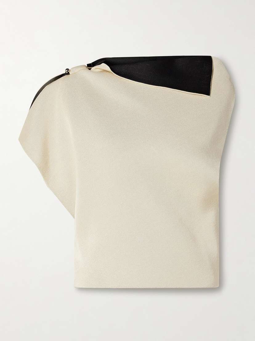 Jacquemus Trapèze Asymmetric Draped Embellished Knitted Top