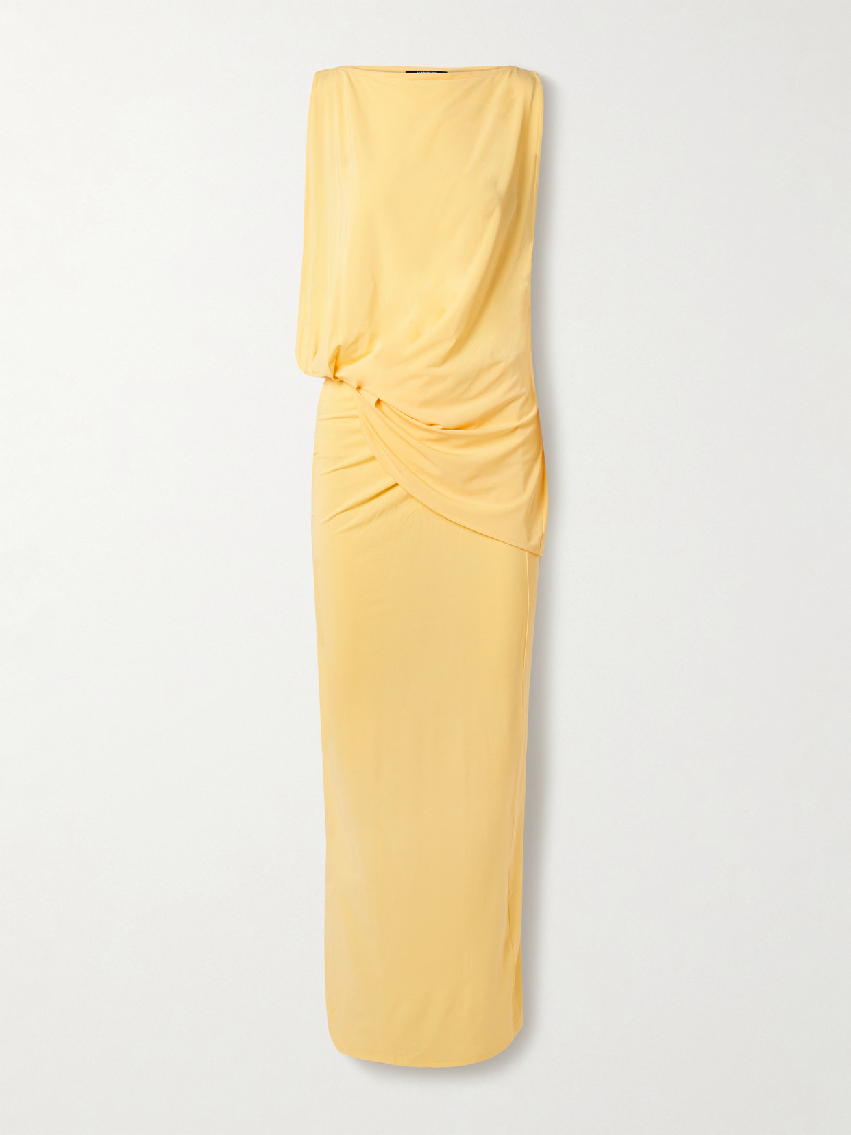 Jacquemus Peplo Stretch-jersey Maxi Dress In Yellow