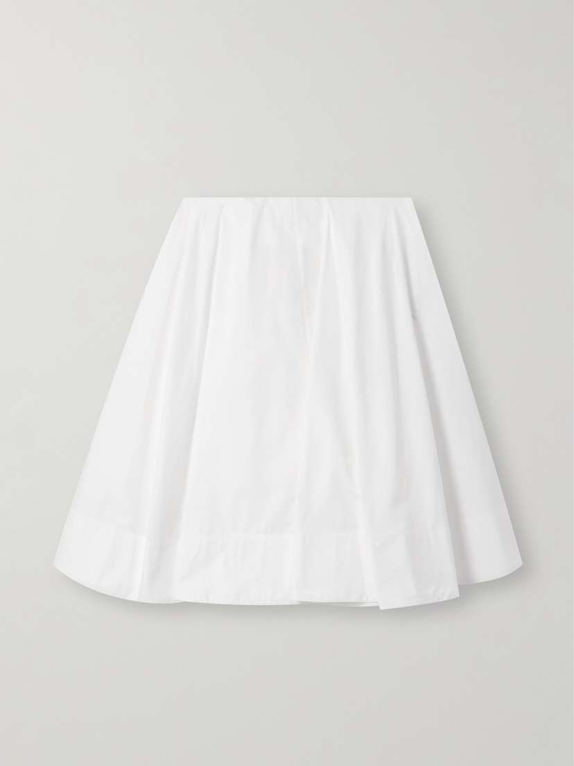 Jacquemus Salon Pleated Cotton-poplin Midi Skirt