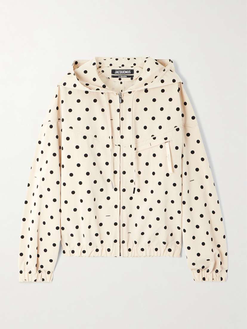 Jacquemus Blouson Bateau Hooded Polka-dot Shell Jacket