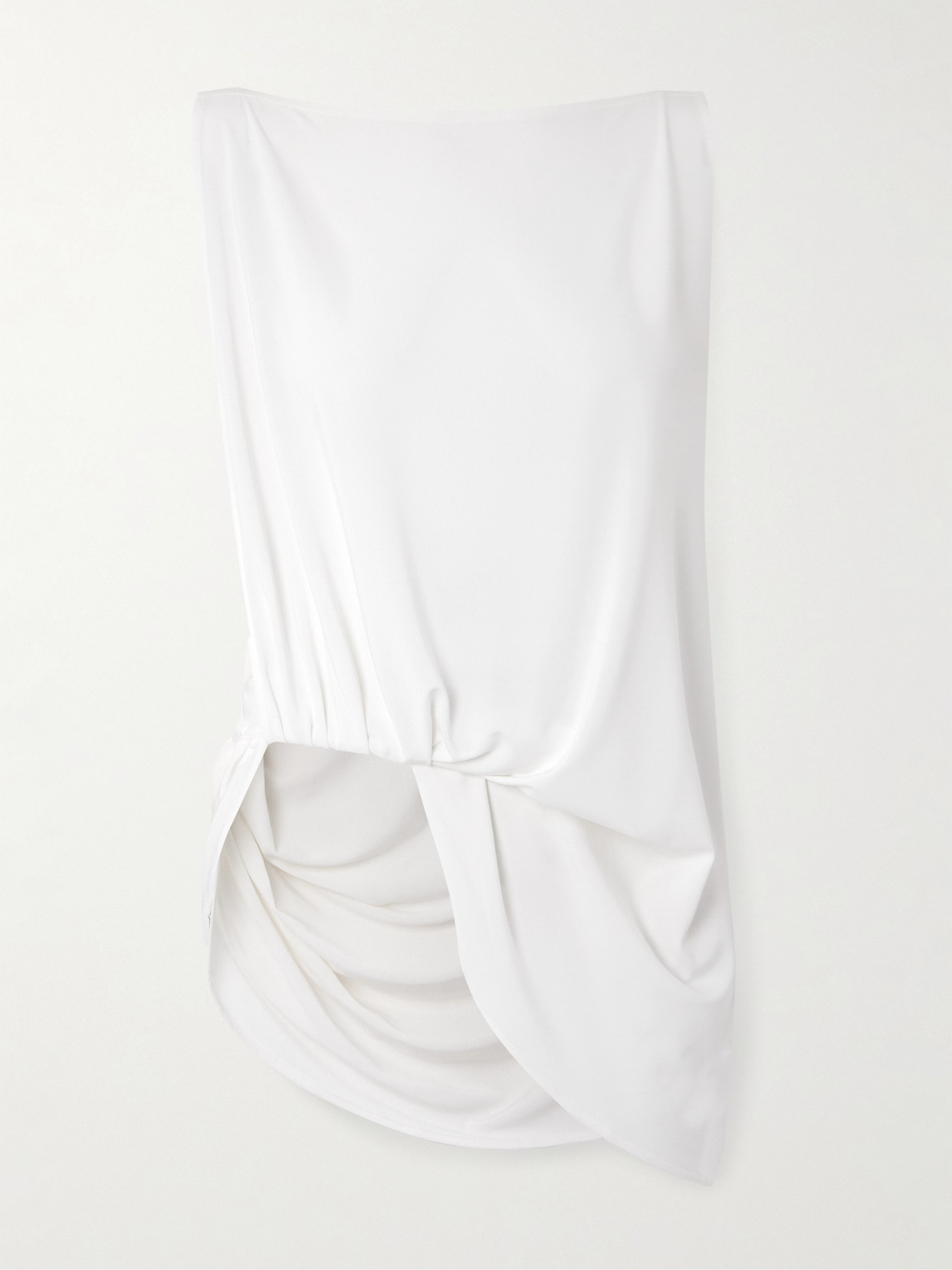 Jacquemus Haut Peplo Gathered Jersey Tank In White