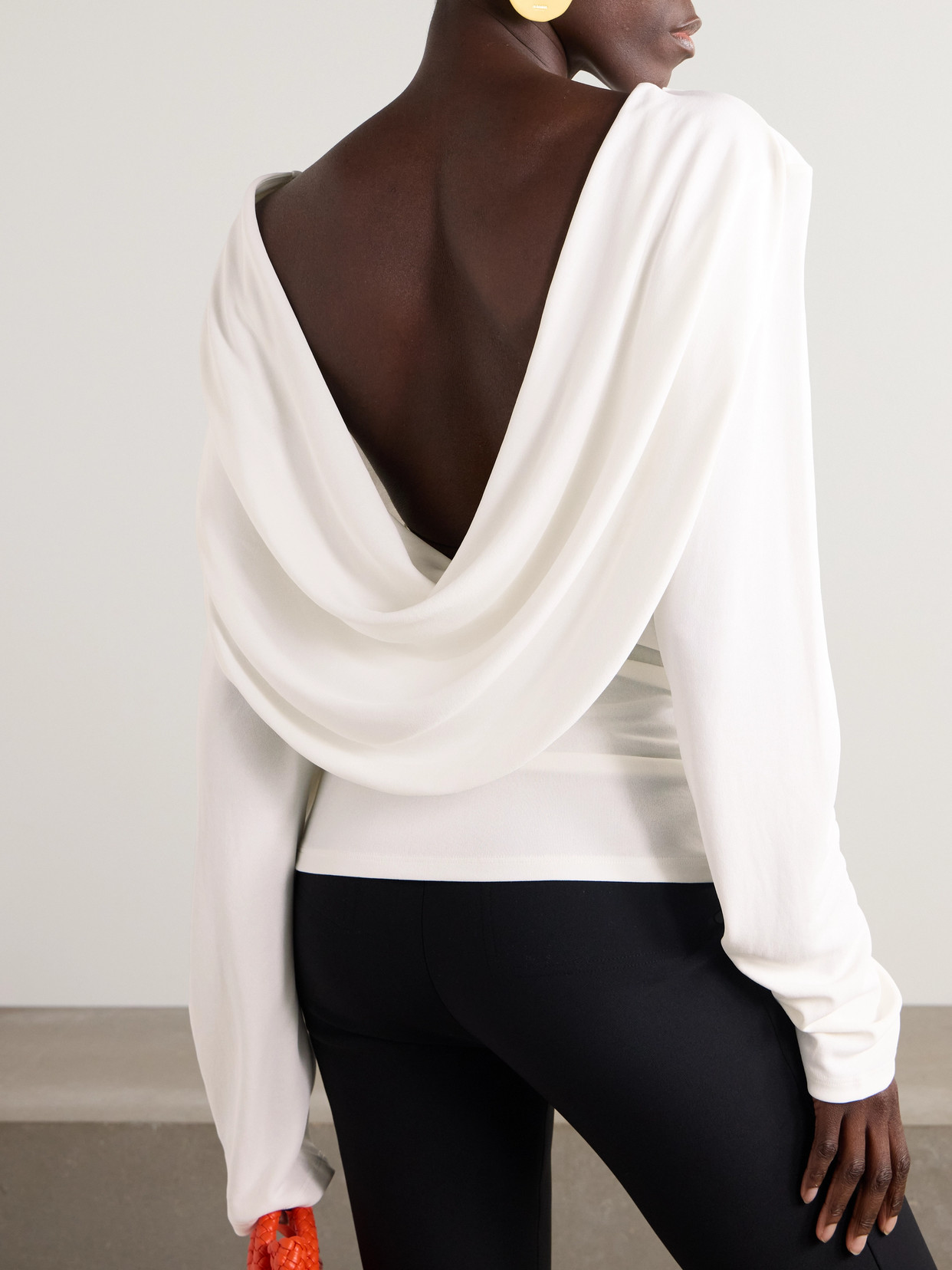 Jacquemus Le Haut Croisiere Open-back Draped Jersey Top In White