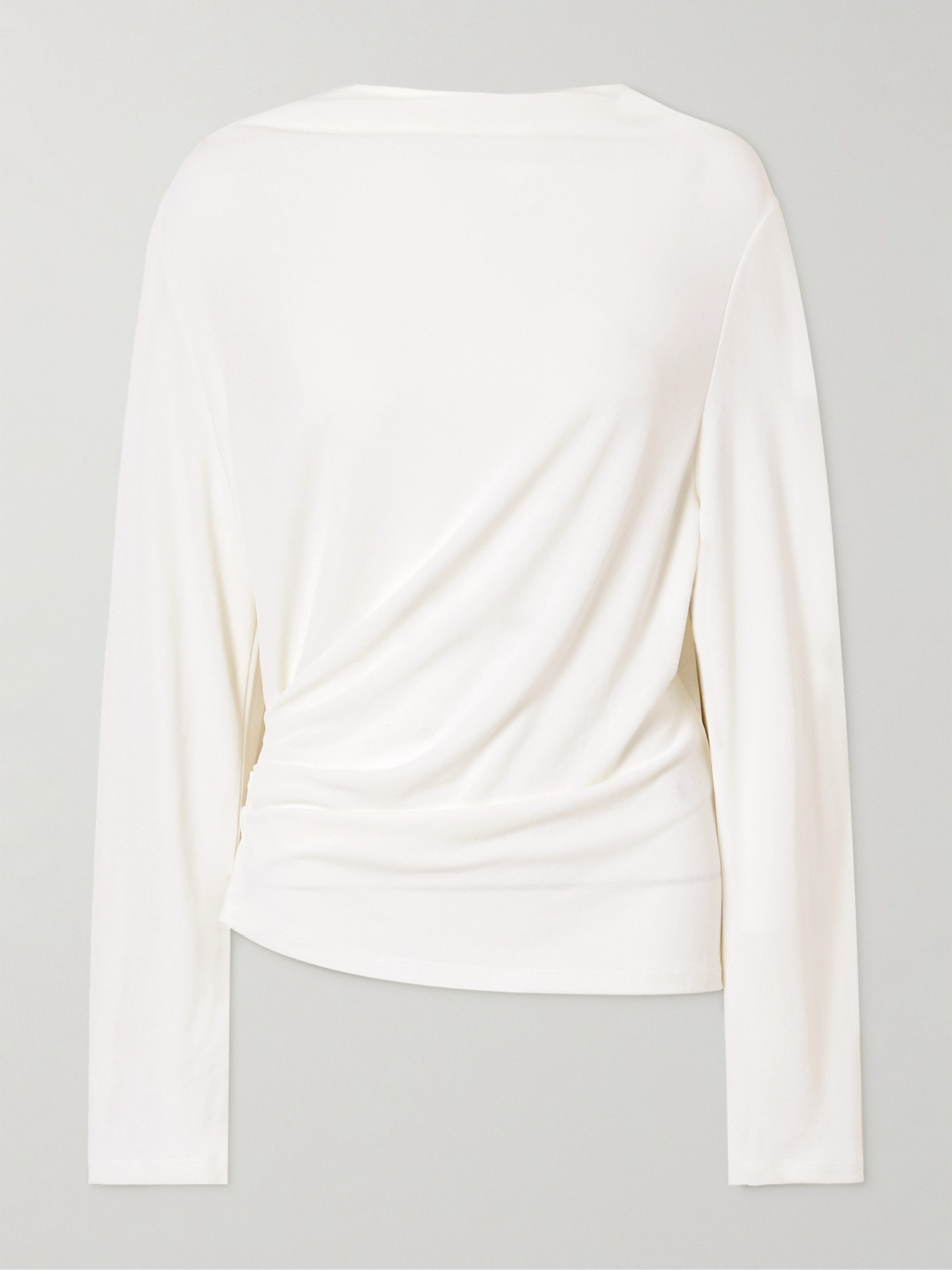 Jacquemus Le Haut Croisiere Open-back Draped Jersey Top In White