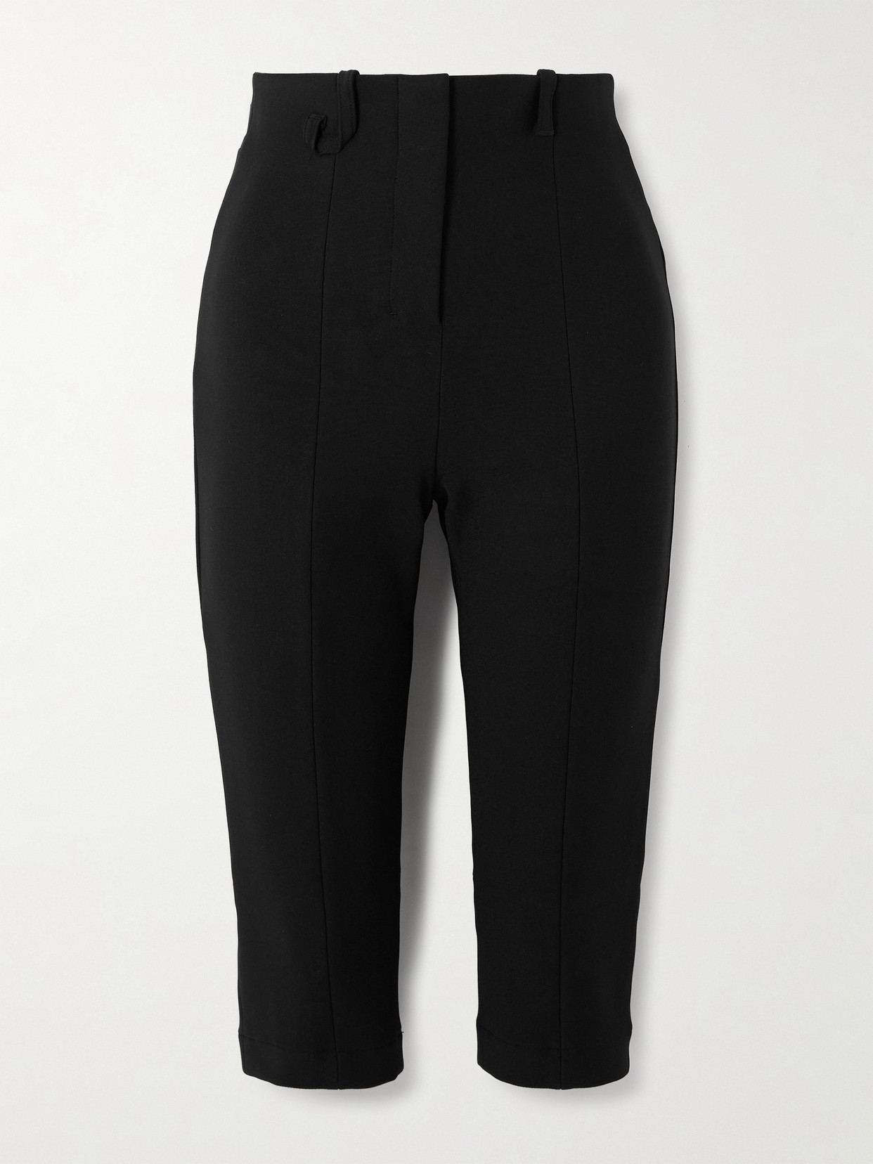 Jacquemus Cropped Stretch-crepe Slim-leg Pants In Black