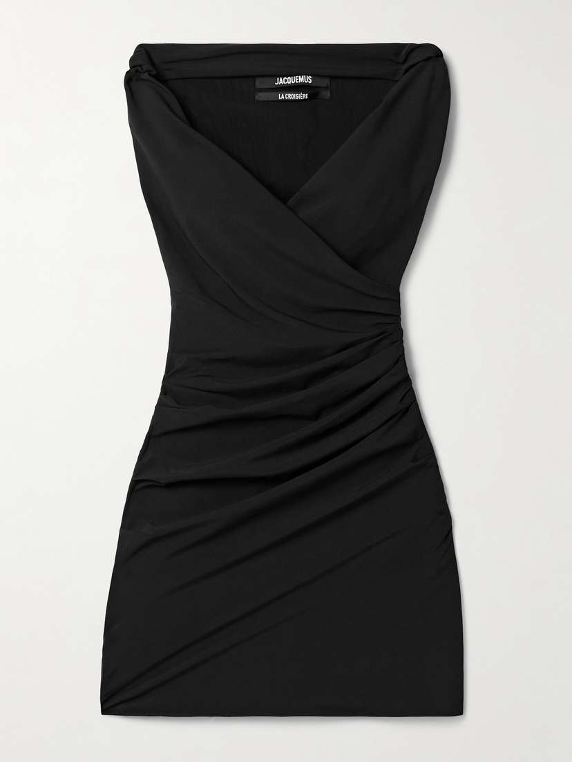 Jacquemus Rita Draped Gathered Crepe De Chine Mini Dress