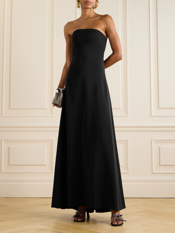 Jacquemus Croisière strapless crepe-jersey maxi dress