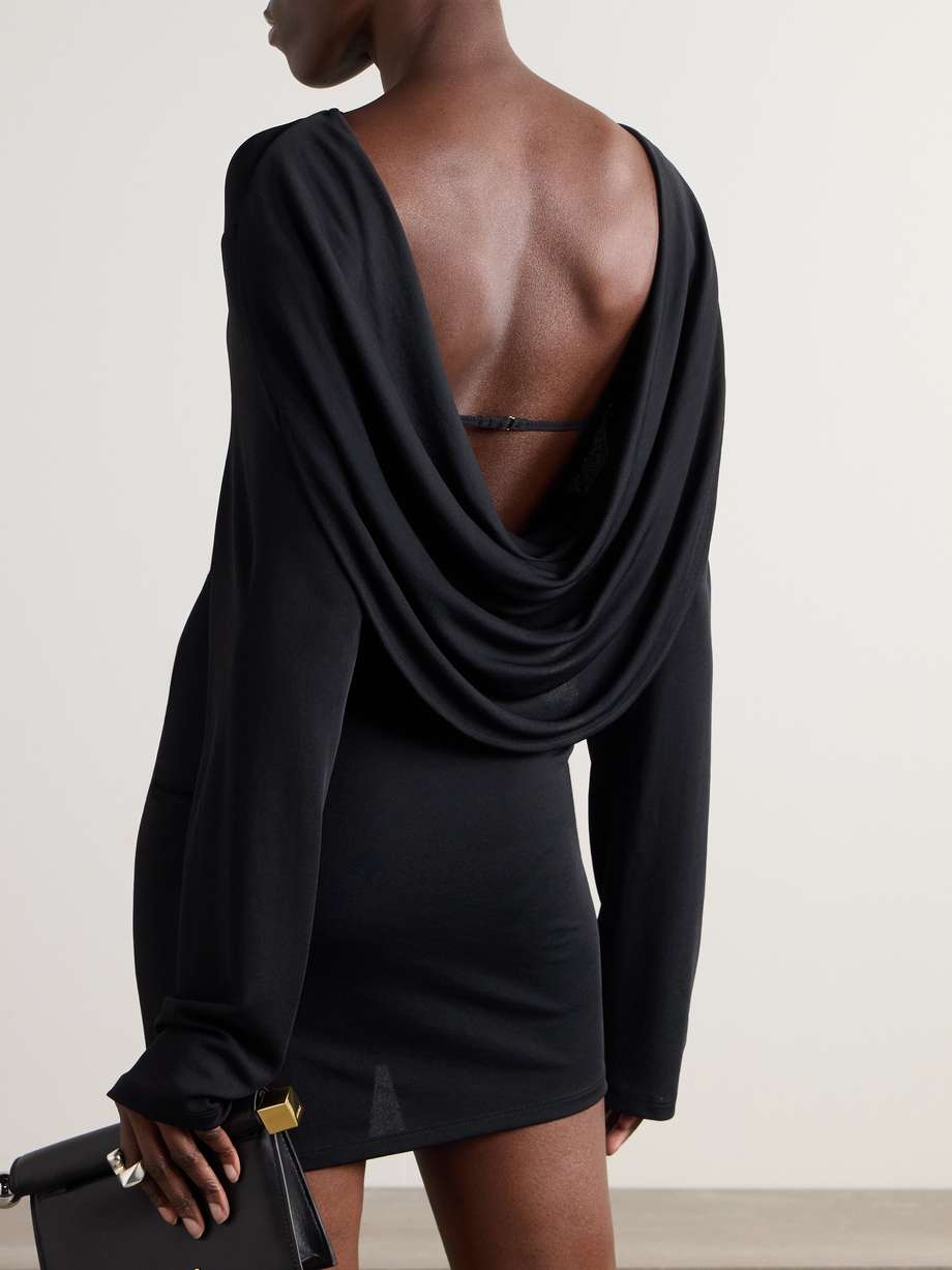 croisière open-back draped jersey mini dress