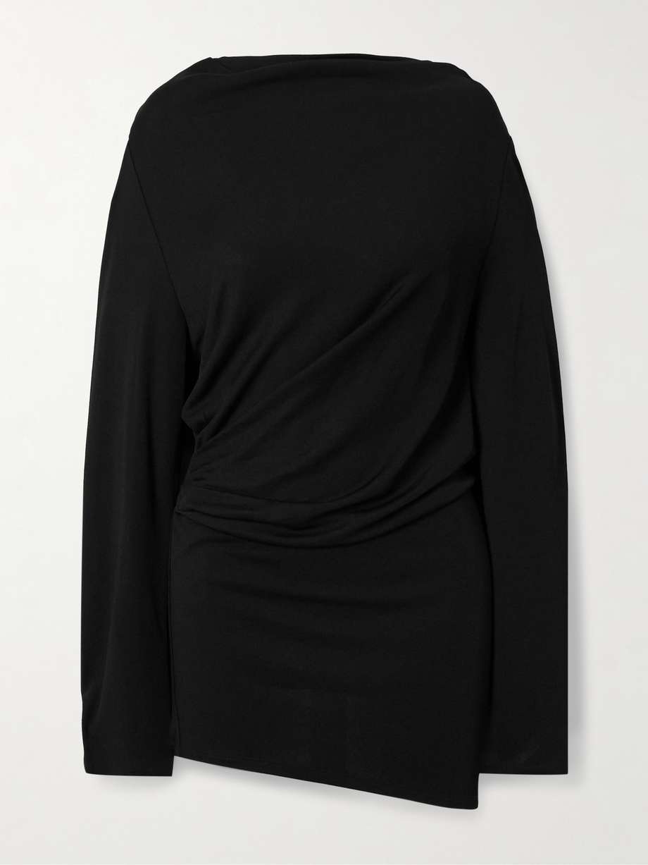 croisière open-back draped jersey mini dress