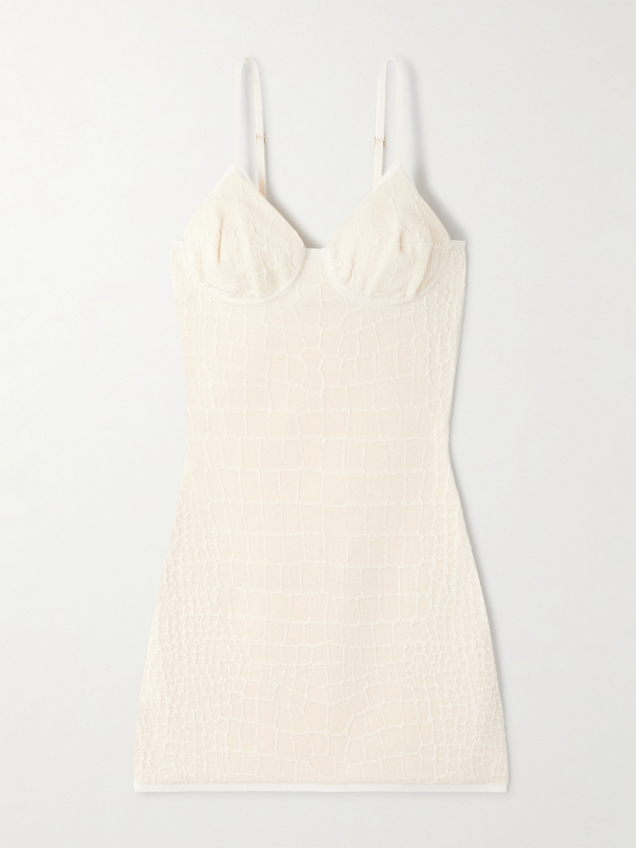 Jacquemus Scala Jacquard-knit Mini Dress In White