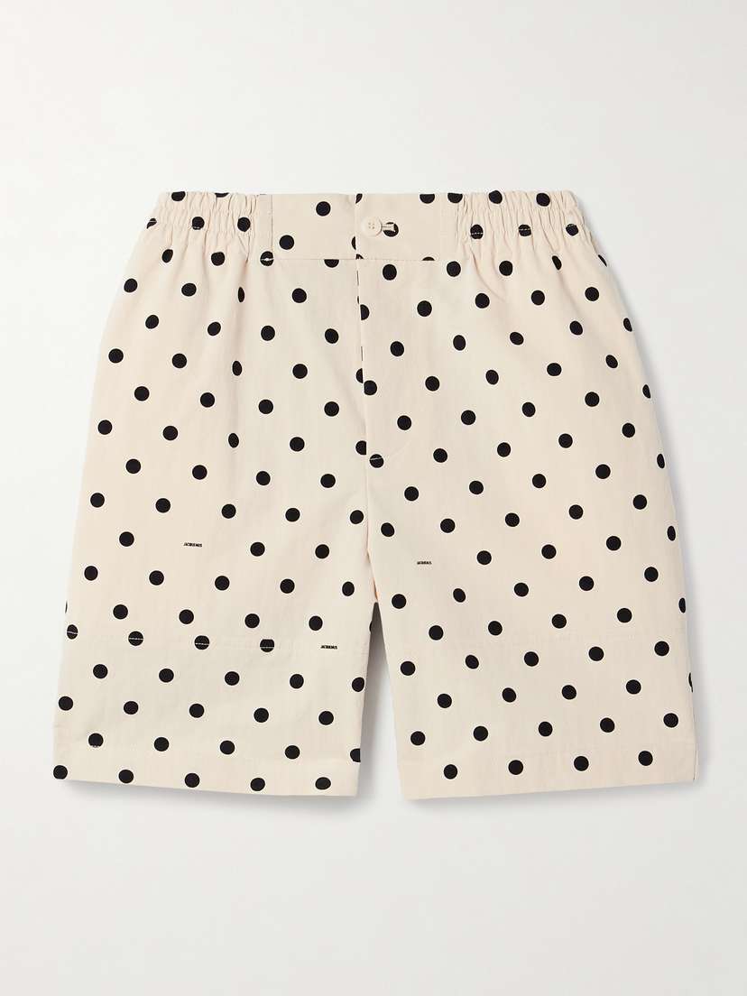 Jacquemus Aloe Polka-dot Poplin Shorts
