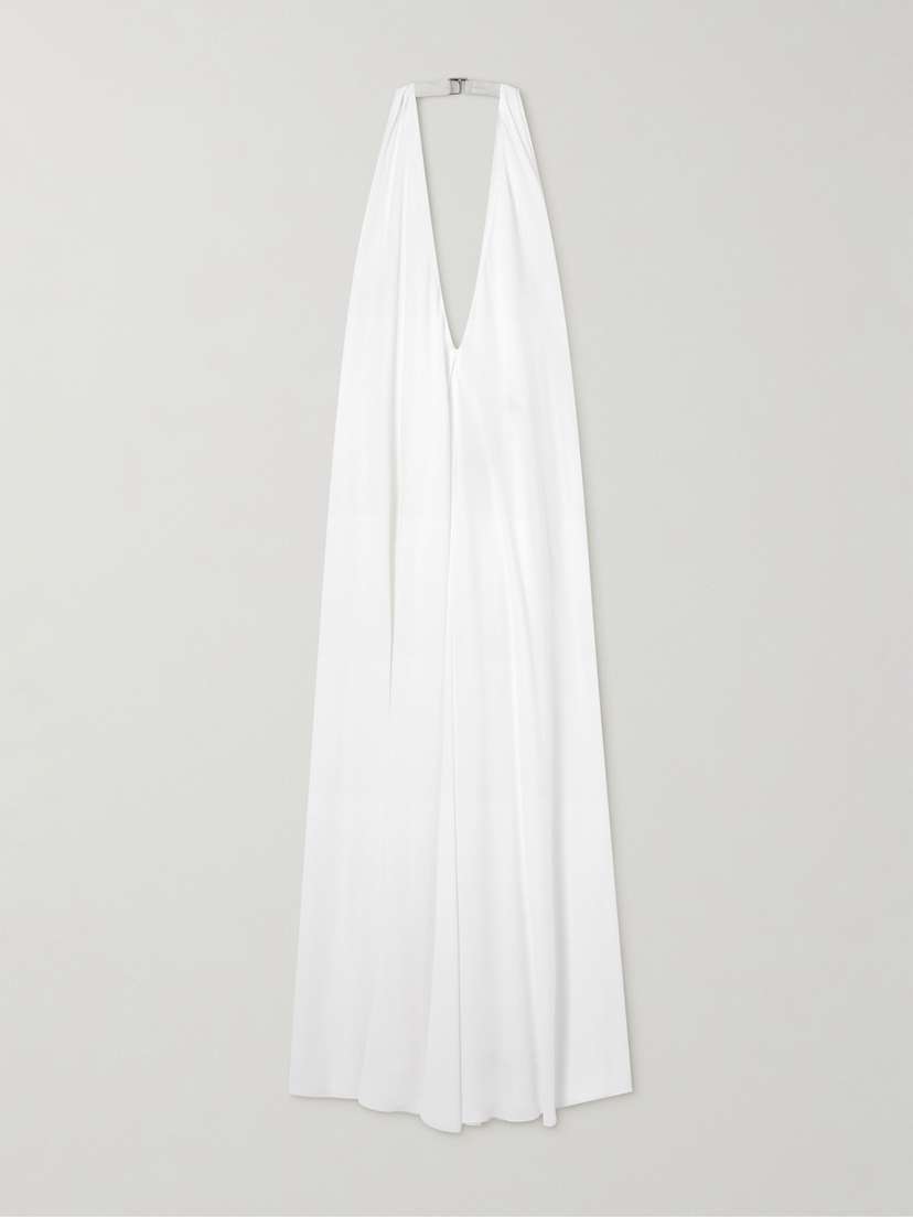 Jacquemus Norma Open-back Gathered Crepe Maxi Dress