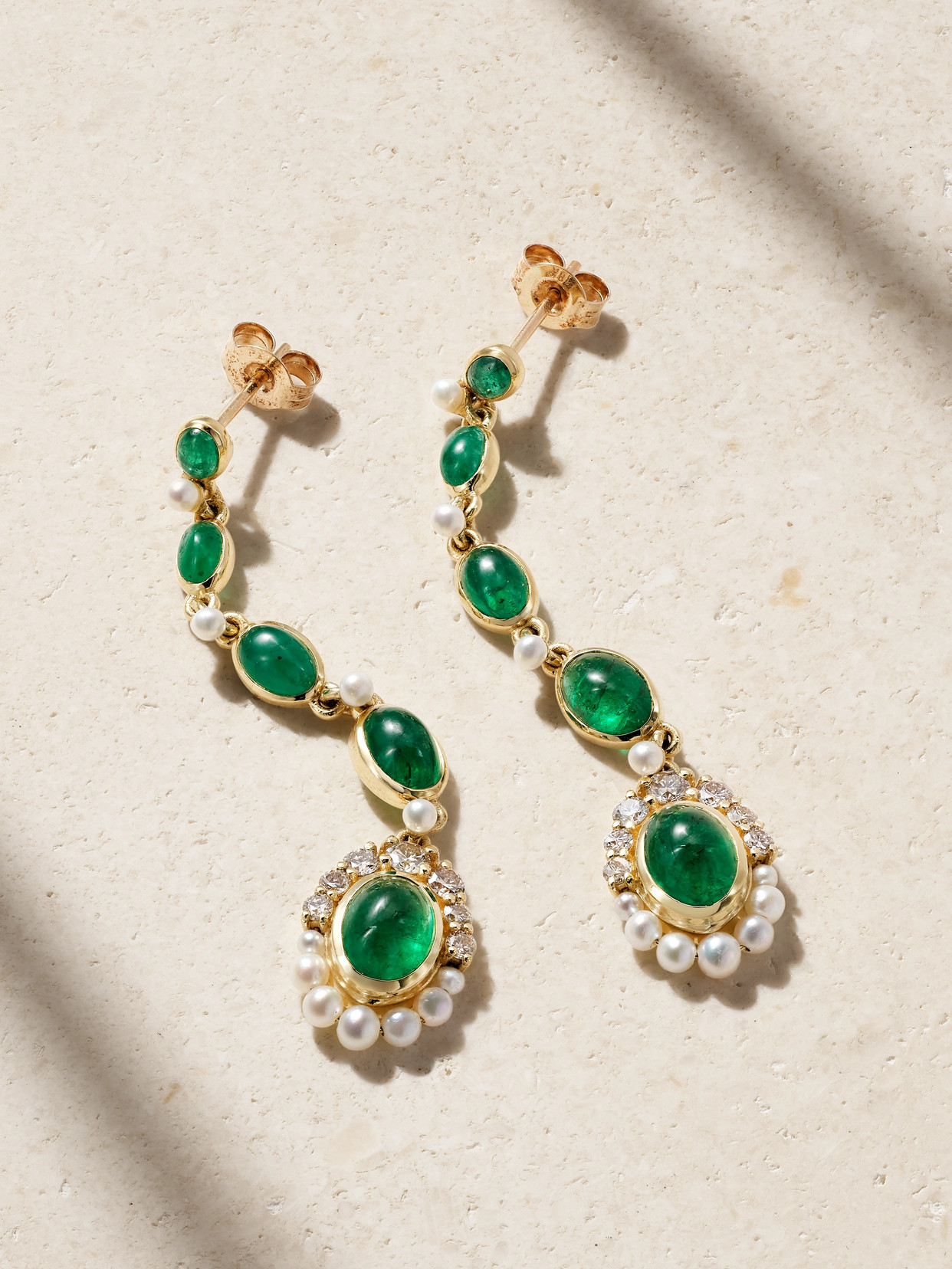 Amrapali London Navratna 18-karat Gold Multi-stone Earrings