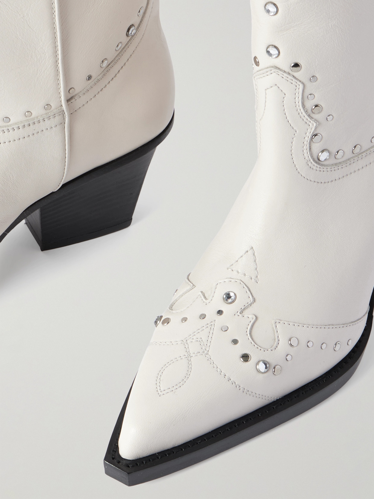 Paris Texas Janice Boot 60 Texan Boots In White Leather In Off-white
