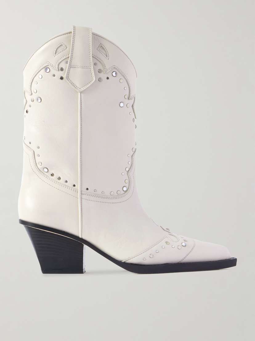 Paris Texas Janice Embellished Leather Cowboy Boots