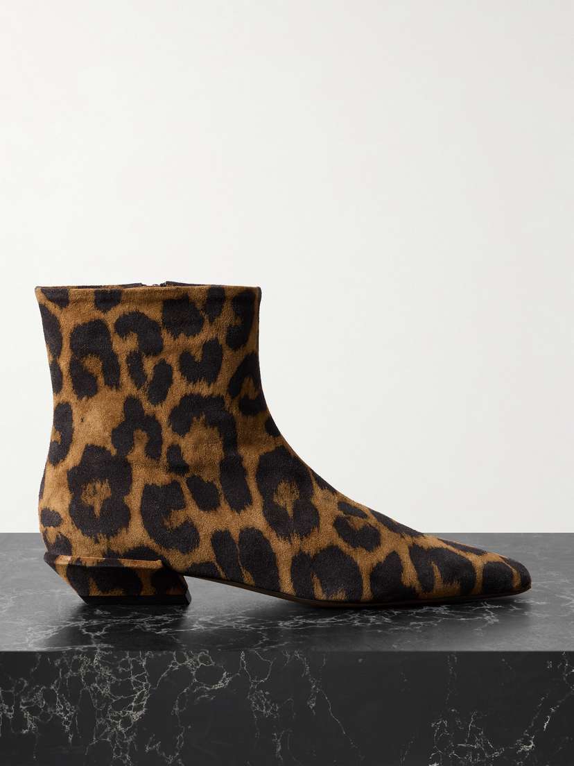 Paris Texas Bettina Leopard-print Suede Ankle Boots
