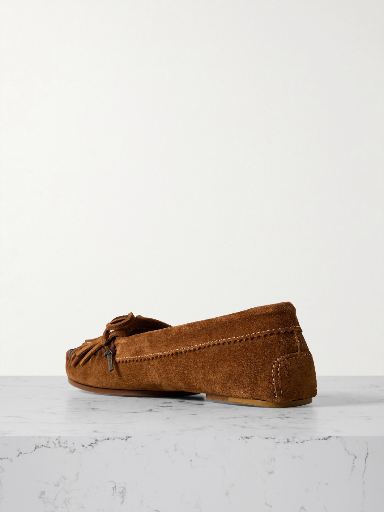 PARIS TEXAS INDIANA FRINGED SUEDE LOAFERS
