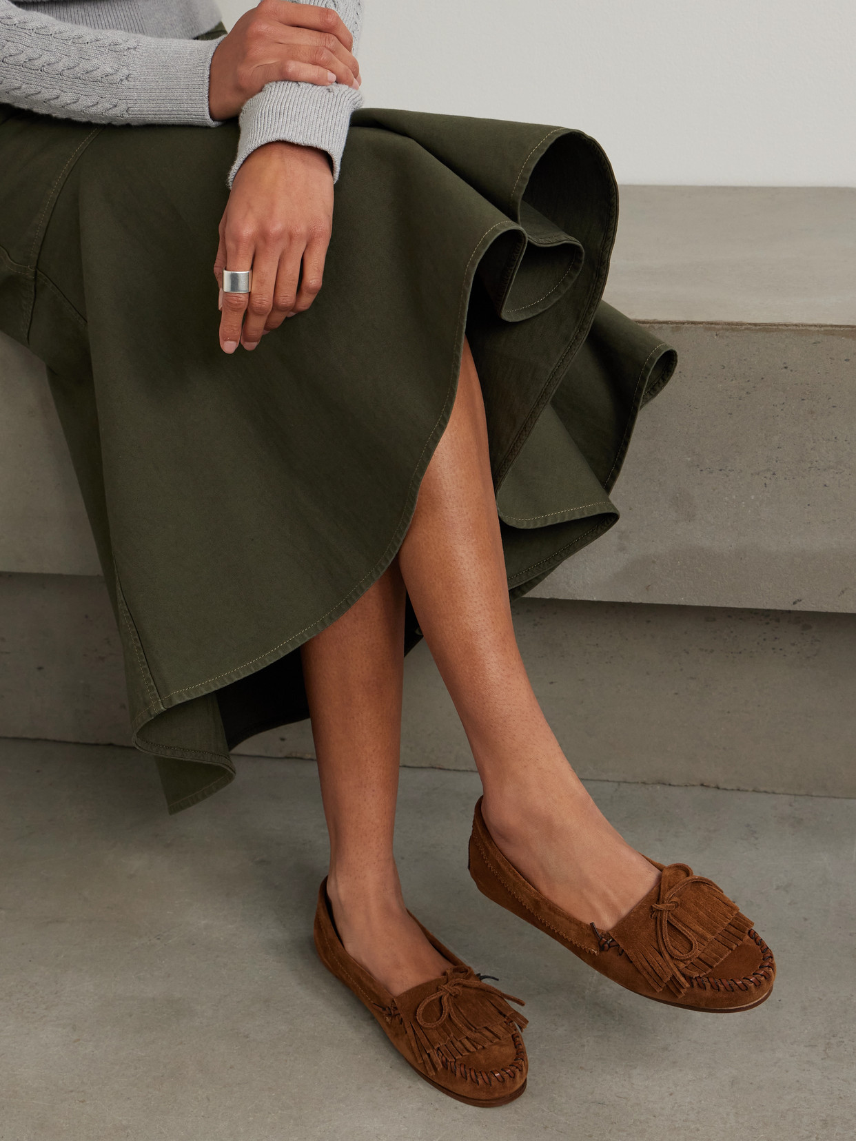 PARIS TEXAS INDIANA FRINGED SUEDE LOAFERS