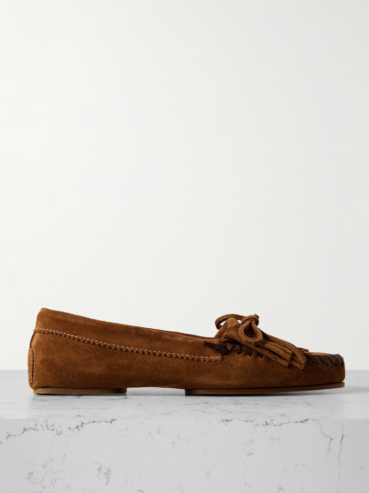 PARIS TEXAS INDIANA FRINGED SUEDE LOAFERS