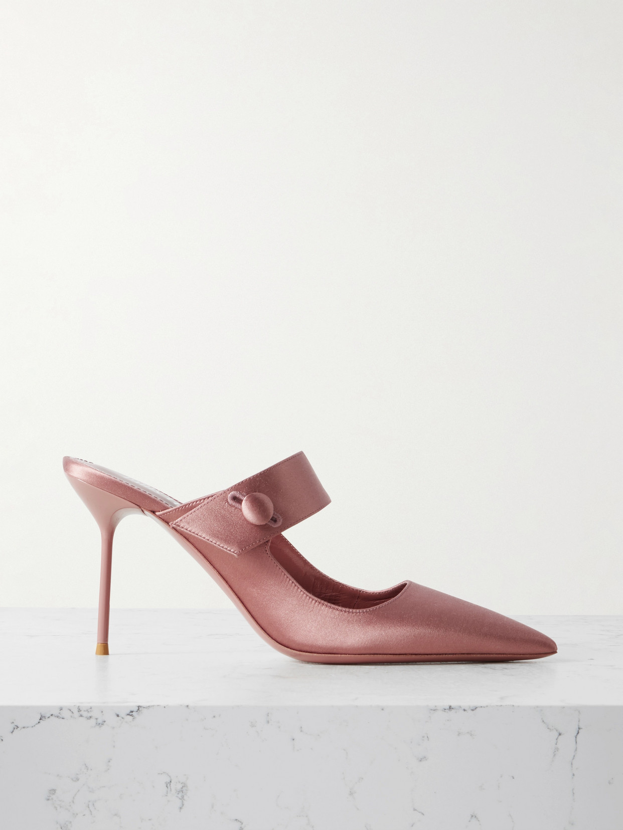 Paris Texas 95mm Satin Mules In Pink