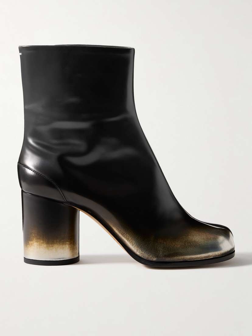 Maison Margiela Tabi Split-toe Metallic Leather Ankle Boots