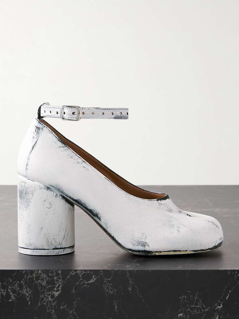 Maison Margiela Tabi Split-toe Painted Leather Pumps