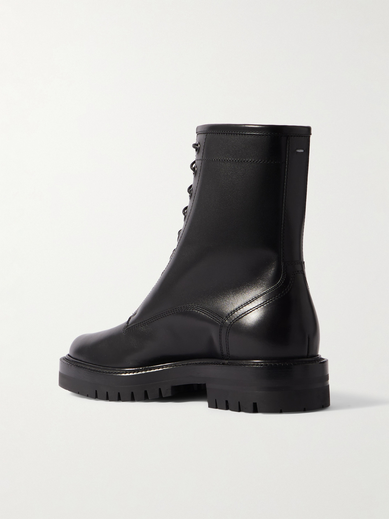 Maison Margiela Tabi Leather Ankle Boots In Black