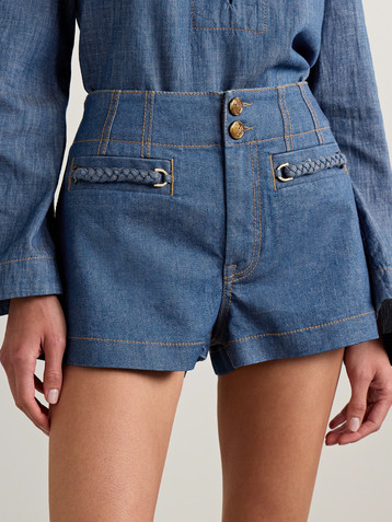 Zimmermann Wylie braided denim shorts