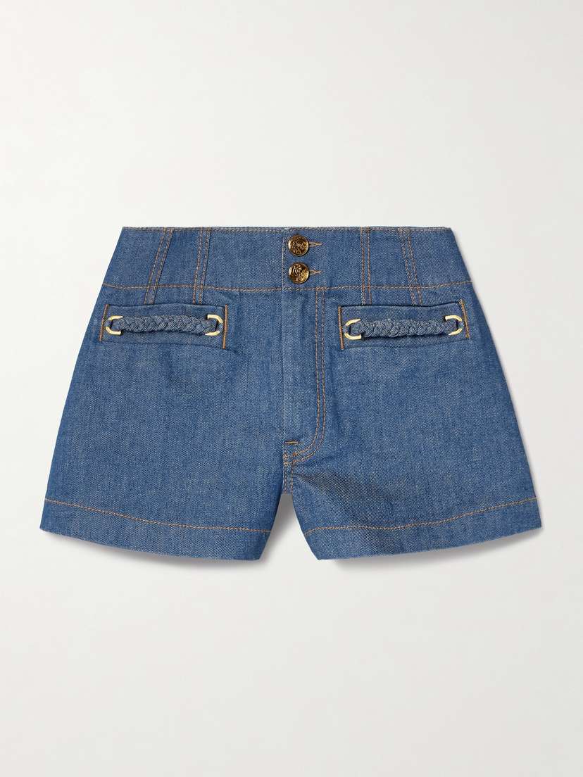 Zimmermann Wylie Braided Denim Shorts