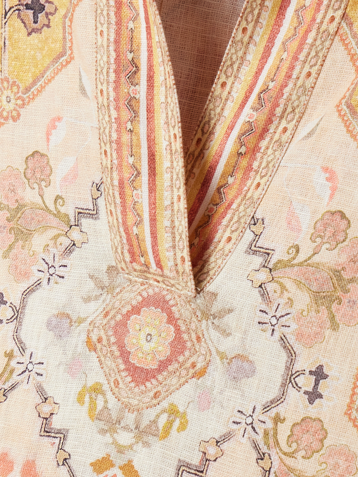 Zimmermann Wylie Printed Linen Tunic In Yellow