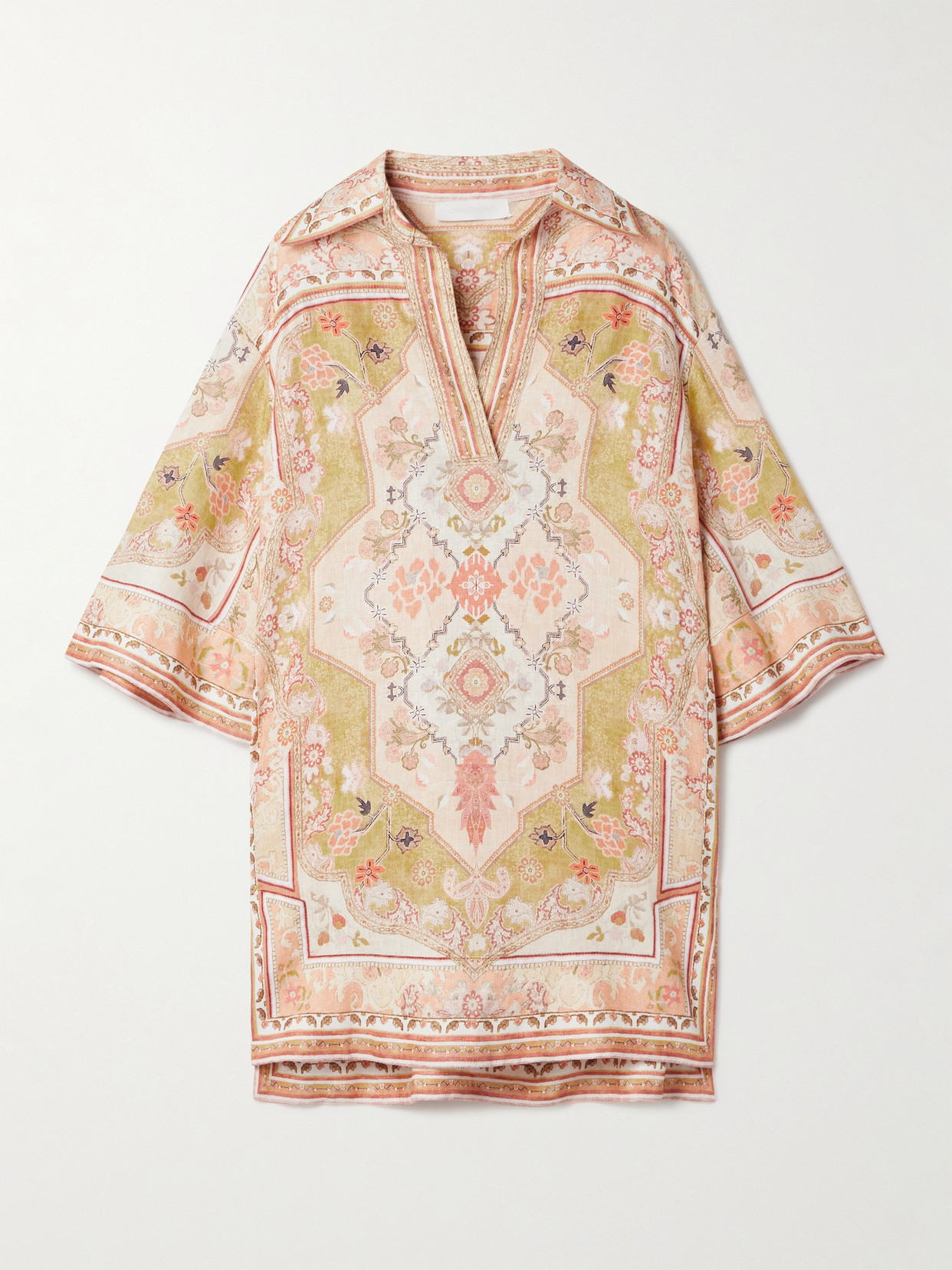 Zimmermann - Wylie Printed Linen Tunic - Yellow